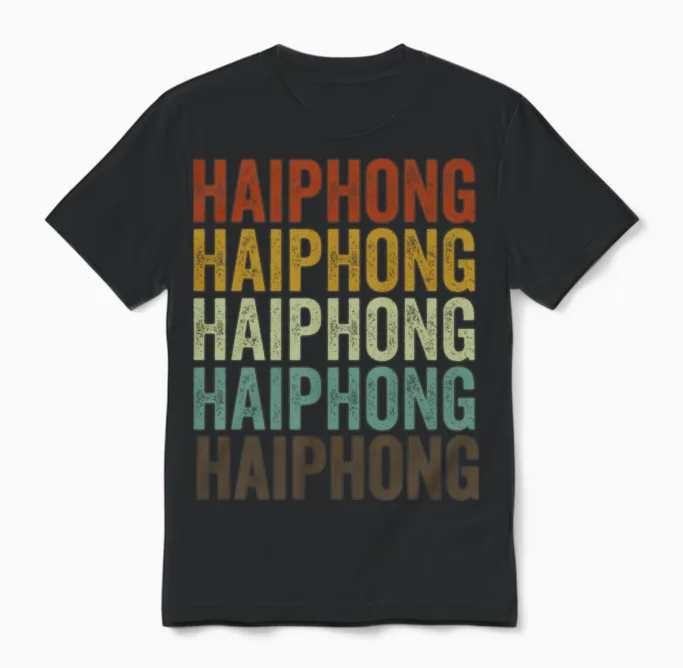 Haiphong Vietnam Retro Vintage Unisex T-Shirt - Black