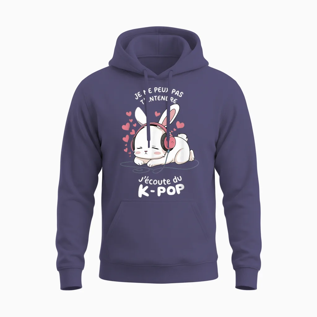 K-Pop T-Shirt | T-Shirts for Girls & Women Gifts K-Pop T-Shirt, Black, S Unisex Hoodie in Heather Sport Dark Navy