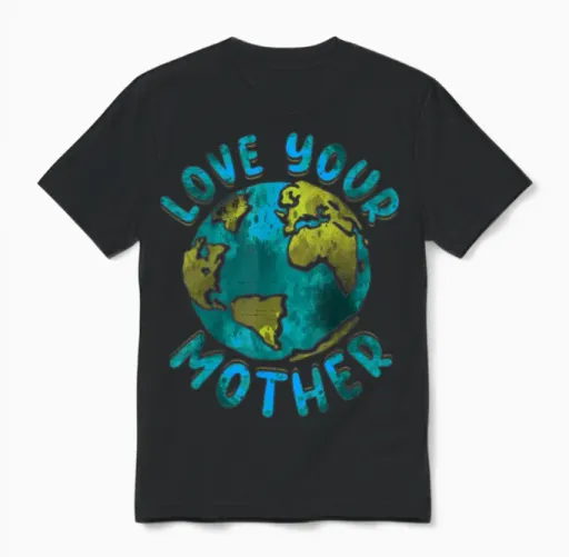 Love Your Mother Earth Day Environmental Awarenes Unisex T-Shirt in Black
