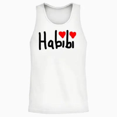 Habibi Schriftzug Mit Herzchen Unisex Tank Top - White
