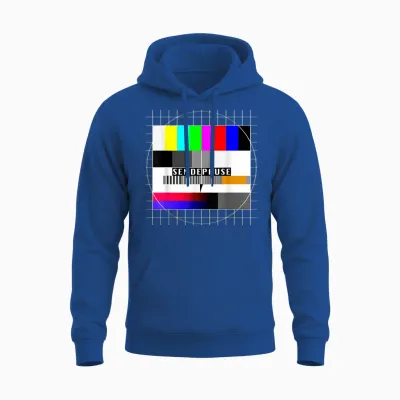 90er Outfit & 80er Motto Party Oldschool Geschenk Testbild Sendepause 90s Party 80s Outfit Costume T-Shirt Black Unisex Adult Small Unisex Hoodie - Royal