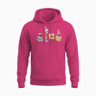 Spongebob Squarepants Spongebob Cast Group Stare Unisex Hoodie - Heliconia