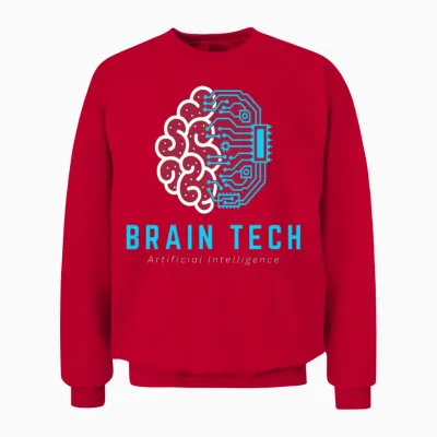 Brain Tech Artificial Intelligence Unisex Sweatshirt - Red