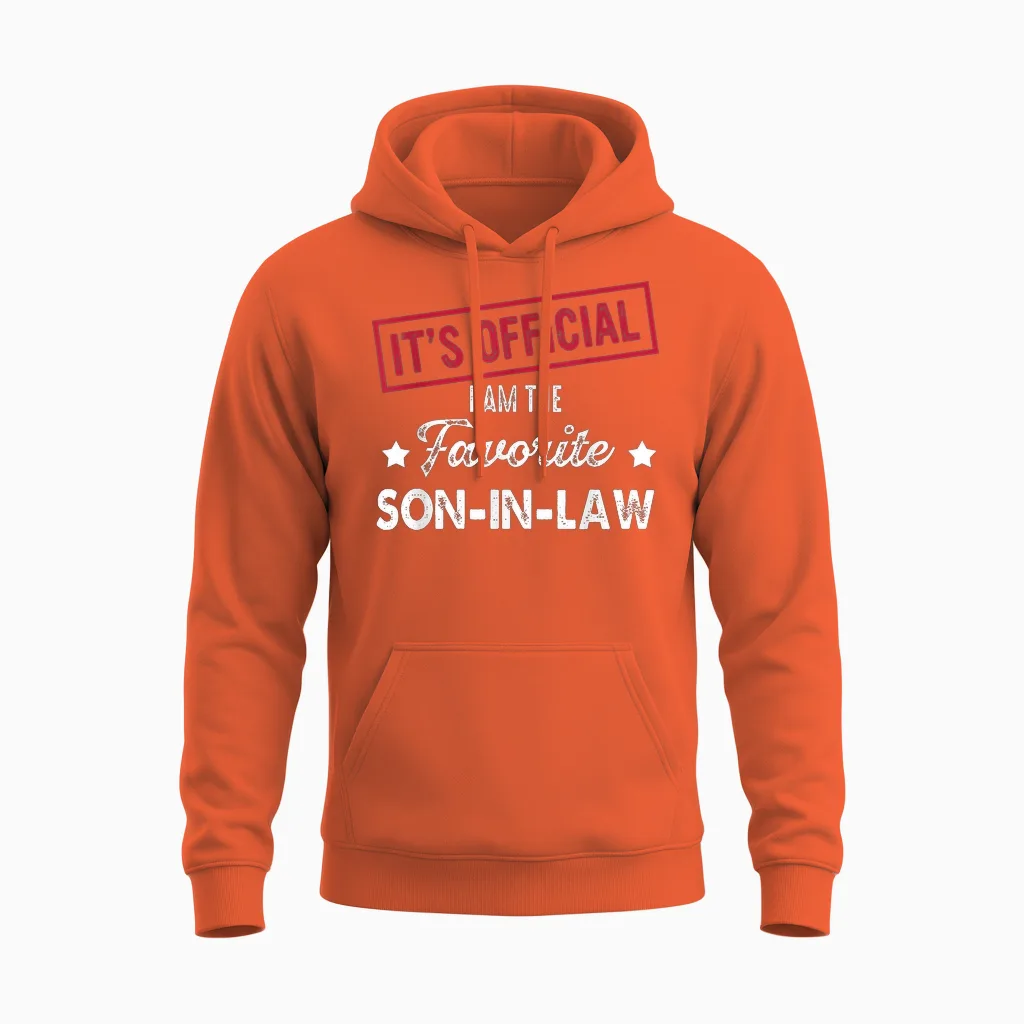It's Official I'm the Favorite Son-In-Law Unisex Hoodie in Orange