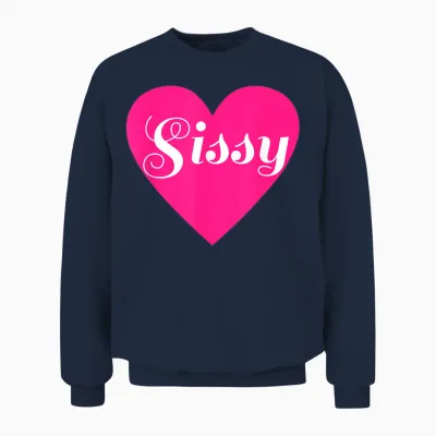 Sissy Love Femdom Femboy Maid in Herzform Unisex Sweatshirt - Navy