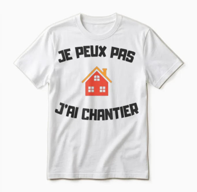 Je Peux Pas Jโai Chantier Humour Bricolage Maison Travaux Unisex T-Shirt in White