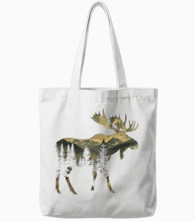 Elch Berge Wandern Camping Alaska Naturliebhaber Tote Bags - White