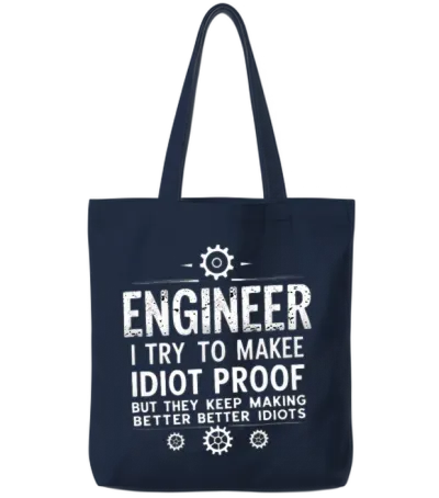 Funny Engineering Gift for Men Tote Bags - Navy