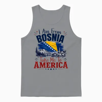 I Am from Bosnia Take Me to America & Bosnien Herzegowina Unisex Tank Top - Sport Grey