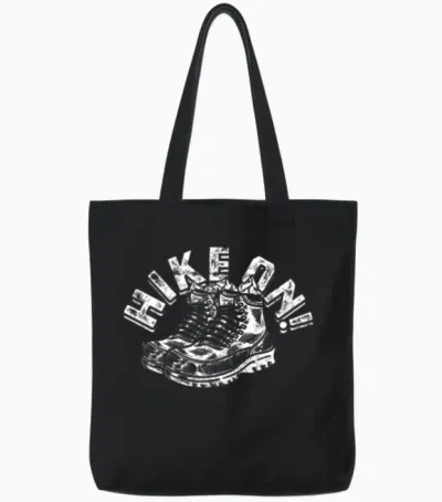 Hike On! - Hiking Tote Bags - Black