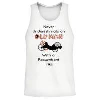 Old Man with a Recumbent Trike Unisex Tank Top - White – 2