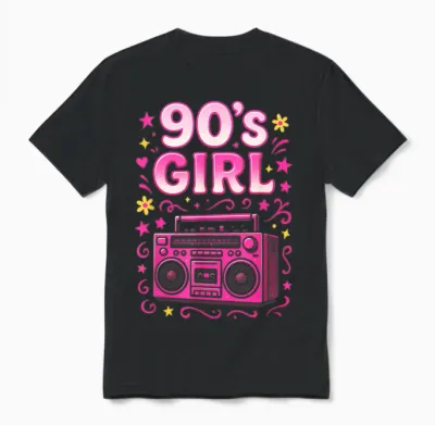90's Girl - 90s 90s 1990s Retro Nineties Party Unisex T-Shirt - Black