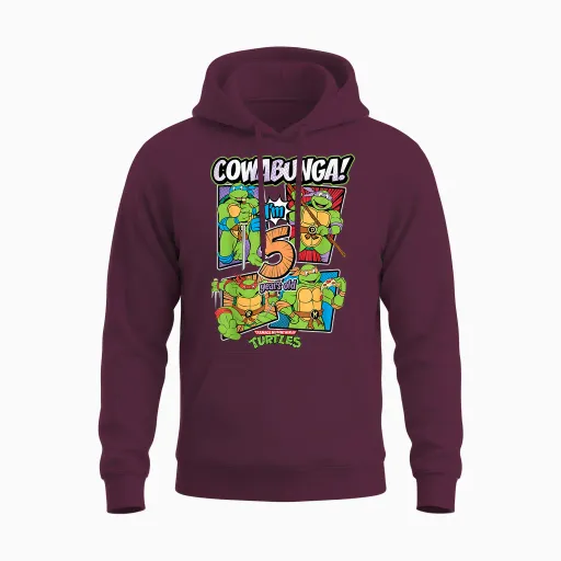 Mademark X Teenage Mutant Ninja Turtles - Cowabunga I'm 5 Years Old Teenage Mutant Ninja Turtles Unisex Hoodie - Maroon