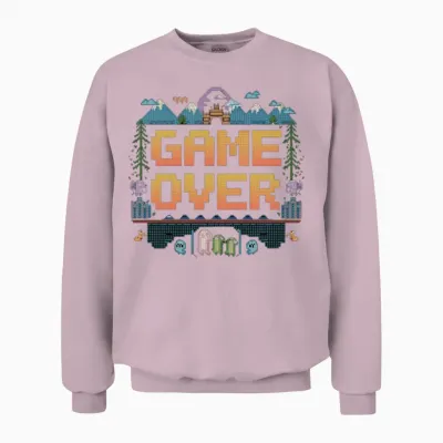 Nostalgic Retro Gamer Apparel Unisex Sweatshirt - Light Pink