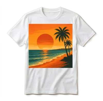 Retro Vintage Sunset Unisex T-Shirt - White