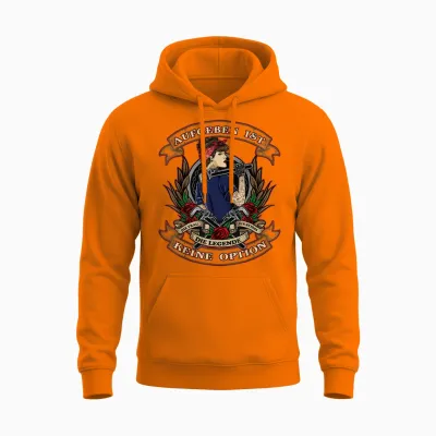 Aufgeben Ist Keine Option Damen Frauen-Power Unisex Hoodie - Safety Orange