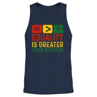 Equality Is Greater Than Division Unisex Tank Top - Navy – 2