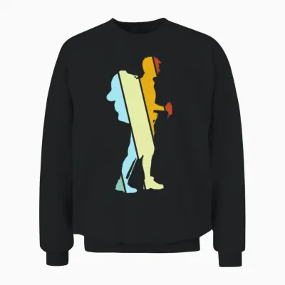 Hiking Retro Unisex Sweatshirt - Black