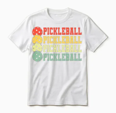 Retro Style Pickleball Unisex T-Shirt - White