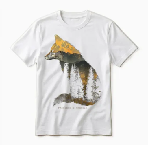 Fuchs Protect Preserve Hiking Camping Hunter Outdoor Nature Unisex T-Shirt in White