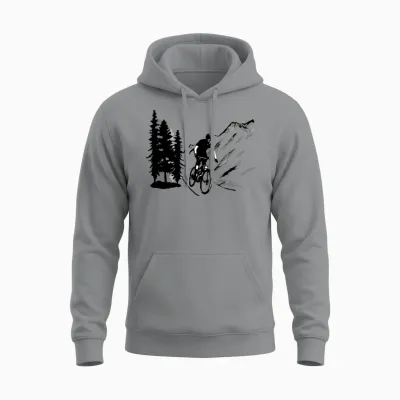 Mountain Biking, Mountain Bike Unisex Hoodie - Sport Grey