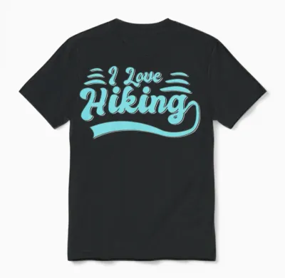 I Love Hiking Unisex T-Shirt - Black