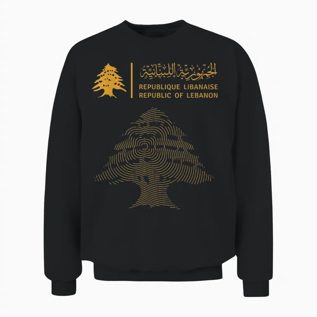 Libanon, Libanon-Flagge, Libanon-Flagge. Unisex Sweatshirt in Black