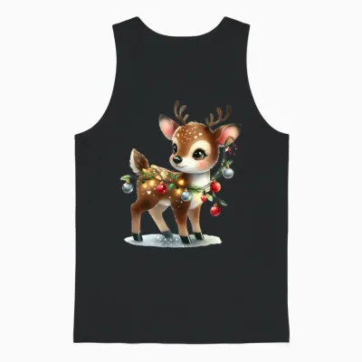 Merry Christmas, Christmas Retro Unisex Tank Top - Black