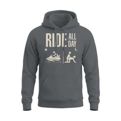 Funny Snowmobile Snowmobiling Unisex Hoodie - Charcoal