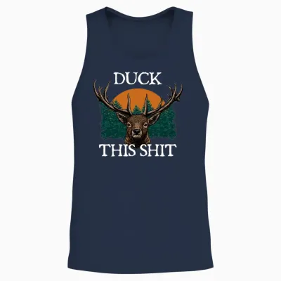 Duck This Shit Birds Hunting Birding Hunter Funny Unisex Tank Top - Navy