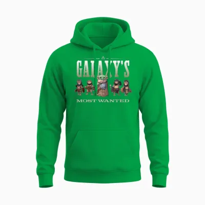 Star Wars: the Mandalorian and Grogu Anzellans Wanted Unisex Hoodie - Irish Green