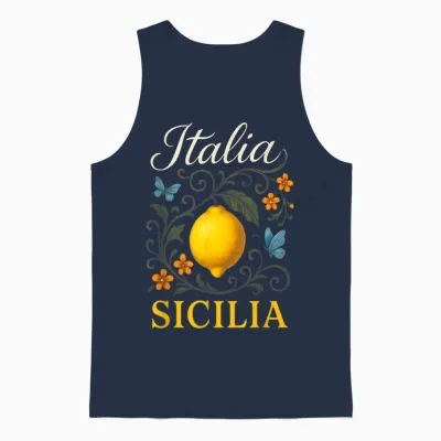 Italia Sicilia - Sicilia Italienisches Souvenir Unisex Tank Top - Navy
