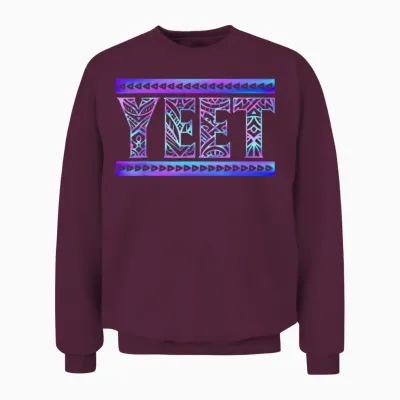 Yeet Tribal Art Funny Quote for Men Boys Kids Women Unisex Sweatshirt - Maroon
