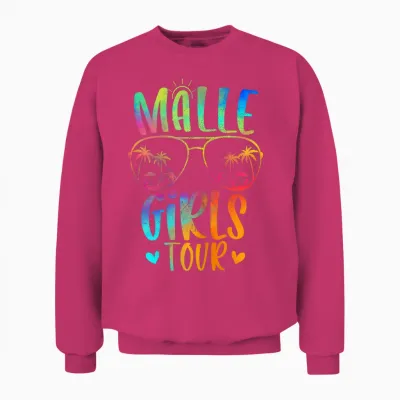 Women's Malle Girls Tour Mallorca Party Holiday Group Unisex Sweatshirt - Heliconia