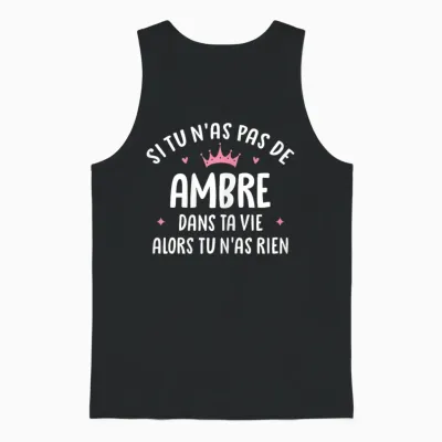 Femme Copine Humour Cadeau Personnalisé Prénom Ambre Unisex Tank Top - Black