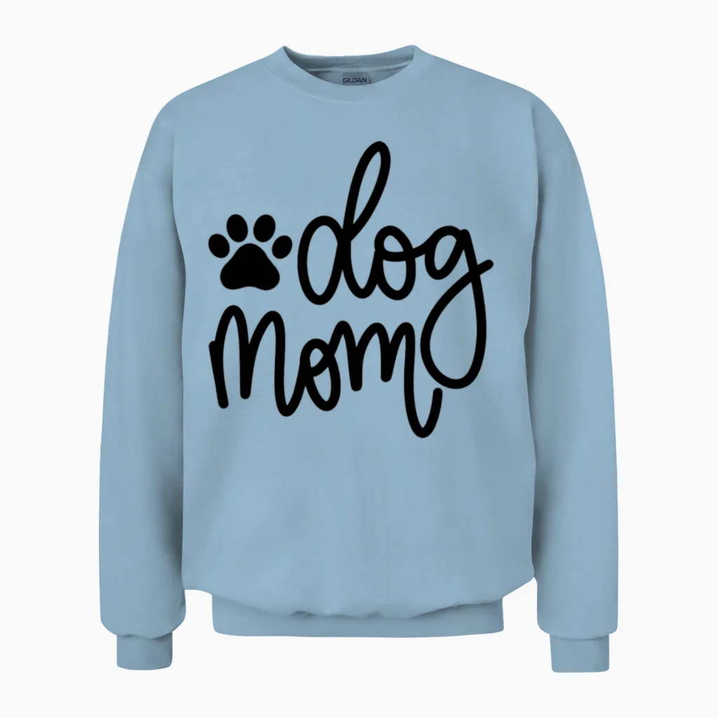 Dog Mom Unisex Sweatshirt in Light Blue