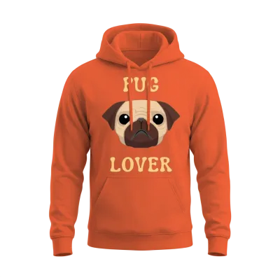 Pug Dog Unisex Hoodie - Orange