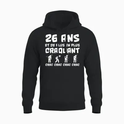 Birthday Gift Man 26 Years Funny Unisex Hoodie - Black