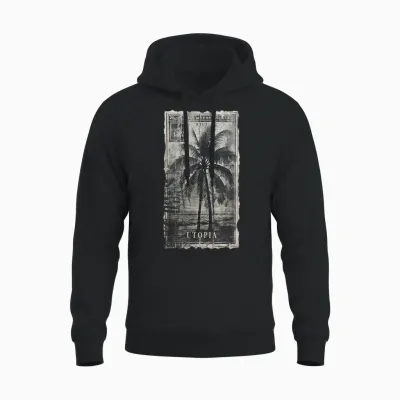 Palm Trees Palm Tree Beach Sea Sun Holiday Summer Unisex Hoodie - Black