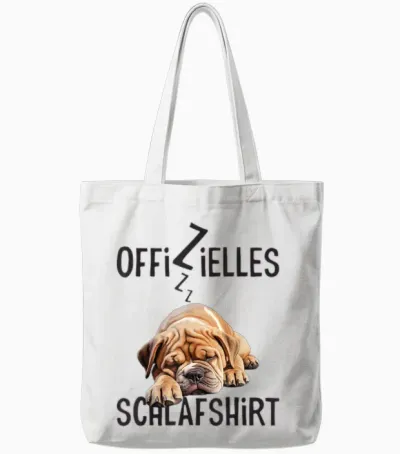 Englische Bulldogge Offizielles Schlafshirt Mit Hund Lustig Tote Bags - White