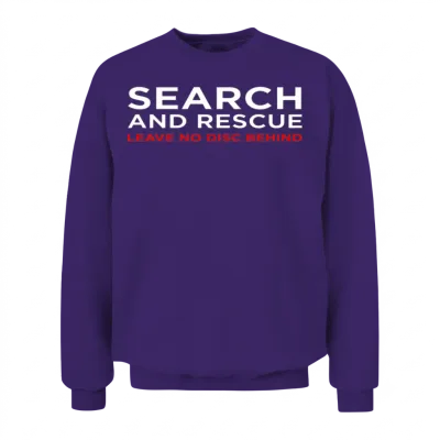 Disc Golf Search Rescue Leave No Disc Behind Unisex Sweatshirt - Purple