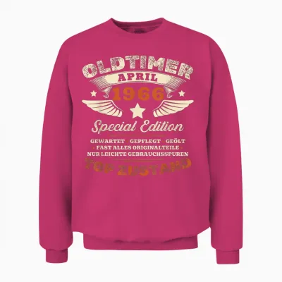 60. Geburtstag Geschenk Mann Oldtimer April 1966 60 Jahre Unisex Sweatshirt - Heliconia