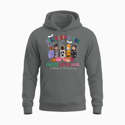 Delivering the Cutest Boos Labor & Delivery Halloween Nurse Unisex Hoodie - Graphite Heather
