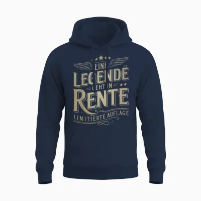 T-Shirt with Legendary Pensioners Sayings Unisex Hoodie - Navy