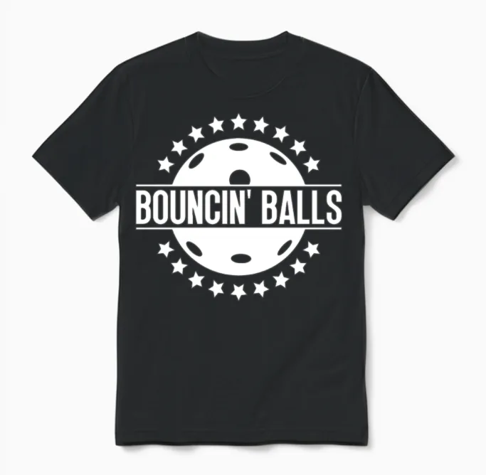 Bouncin' Balls - Funny Pickleball Unisex T-Shirt in Black