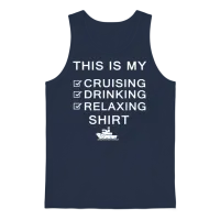 This Is My Cruising Drinking Relaxing Funny Cruise Unisex Tank Top - Navy – 1
