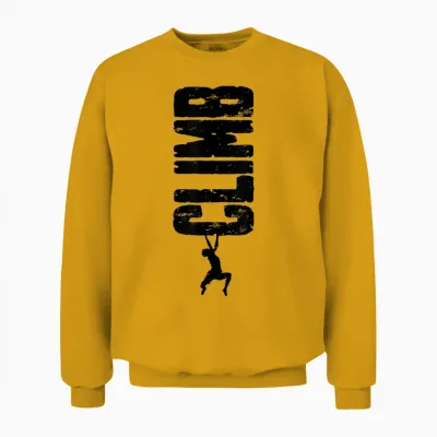 Klettern Klettern Bouldern Vintage Vertikale Kletterer Junge Unisex Sweatshirt - Gold