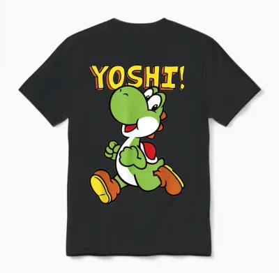 Nintendo Super Mario Yoshi Intro Jump Graphic Unisex T-Shirt - Black