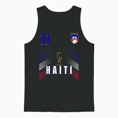 Retro Haiti Flag Haitian Pride Lovers Unisex Tank Top - Black