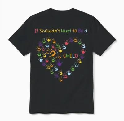 He Child Abuse Awareness It Shouldn't Hurt to Be A Unisex T-Shirt - Black